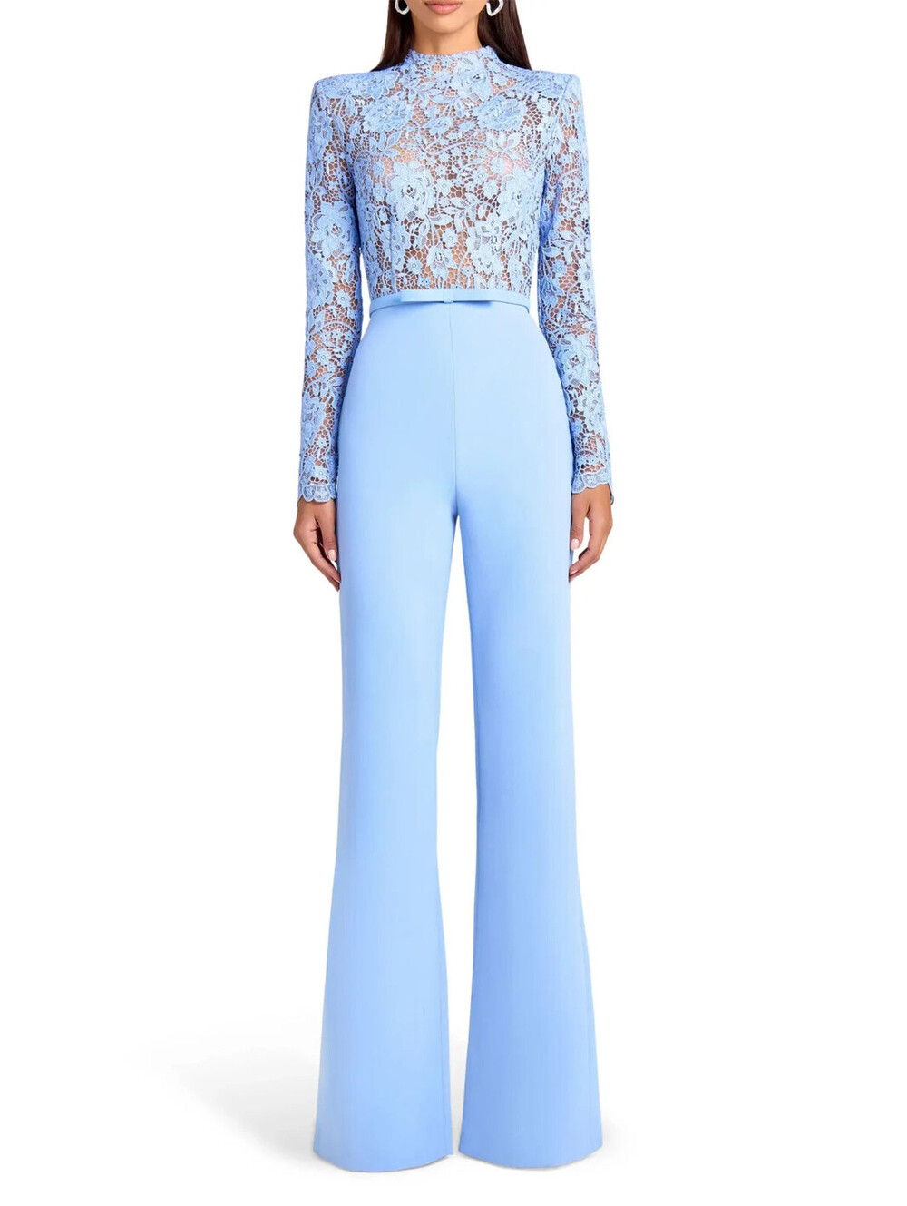 NEW NADINE MERABI Maddie Lace Long Sleeve Wide Leg Jumpsuit Sz XXL #LD545